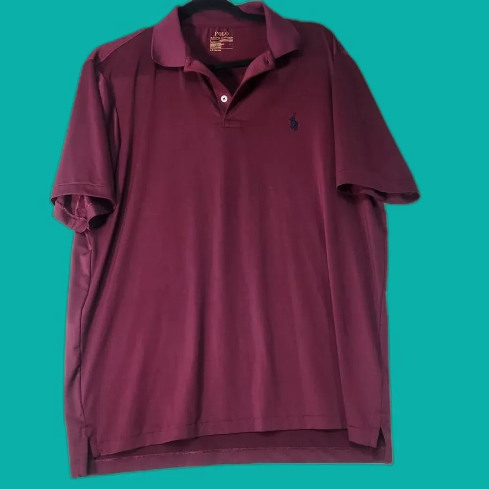 Ralph Lauren Burgundy Men's Polo Golf Shirt Size L
